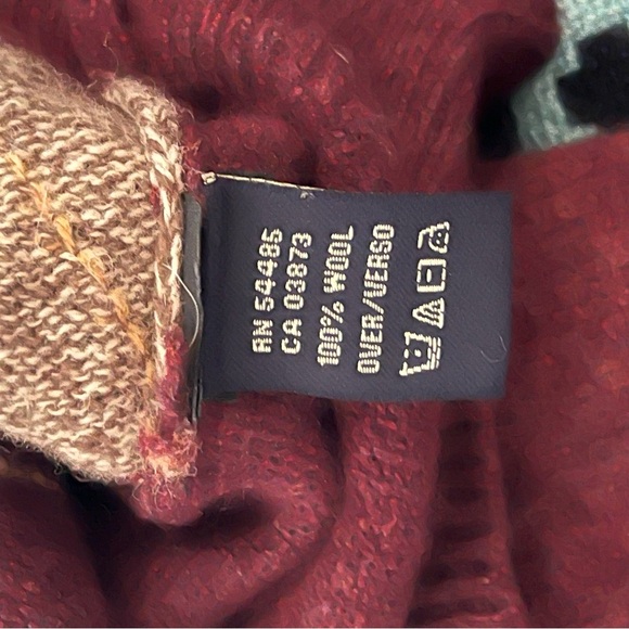 Vintage 💯 Wool Argyle American Eagle Burgundy Sweater - Picture 8 of 8